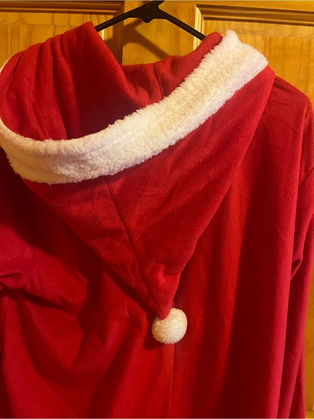 Red Santa Hooded One-Piece Pajamas